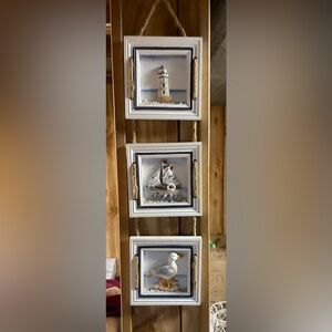 Coastal Picture Frame Set with White and Blue Accents